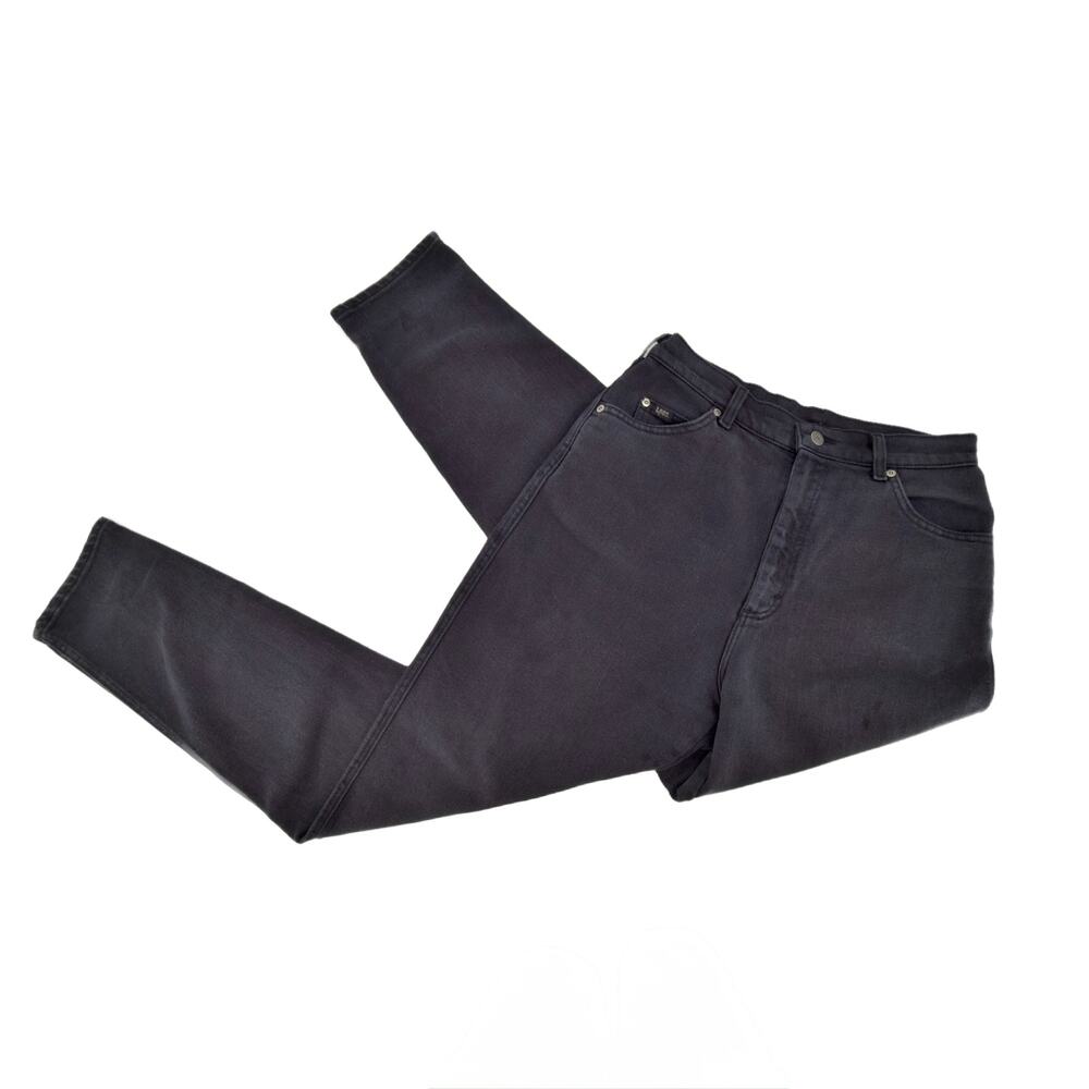 Vintage Lee High-Rise Taper Leg Mom Jeans Womens size 30 x 34 Washed Black - Picture 2 of 13